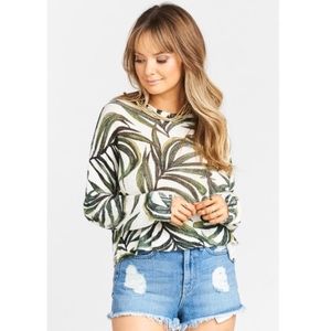 SMYM Cropped Varsity Sweater ~ PERUVIAN PALM KNIT